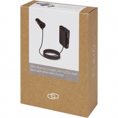 Logo trade promotional gift photo of: Pilot dual car charger with QC 3.0 dual back seat extended charger