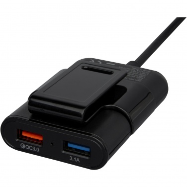 Logo trade advertising product photo of: Pilot dual car charger with QC 3.0 dual back seat extended charger