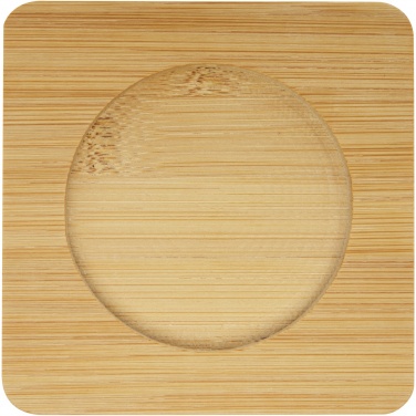 Logo trade promotional merchandise photo of: Manti 2-piece 350 ml double-wall glass cup with bamboo coaster 