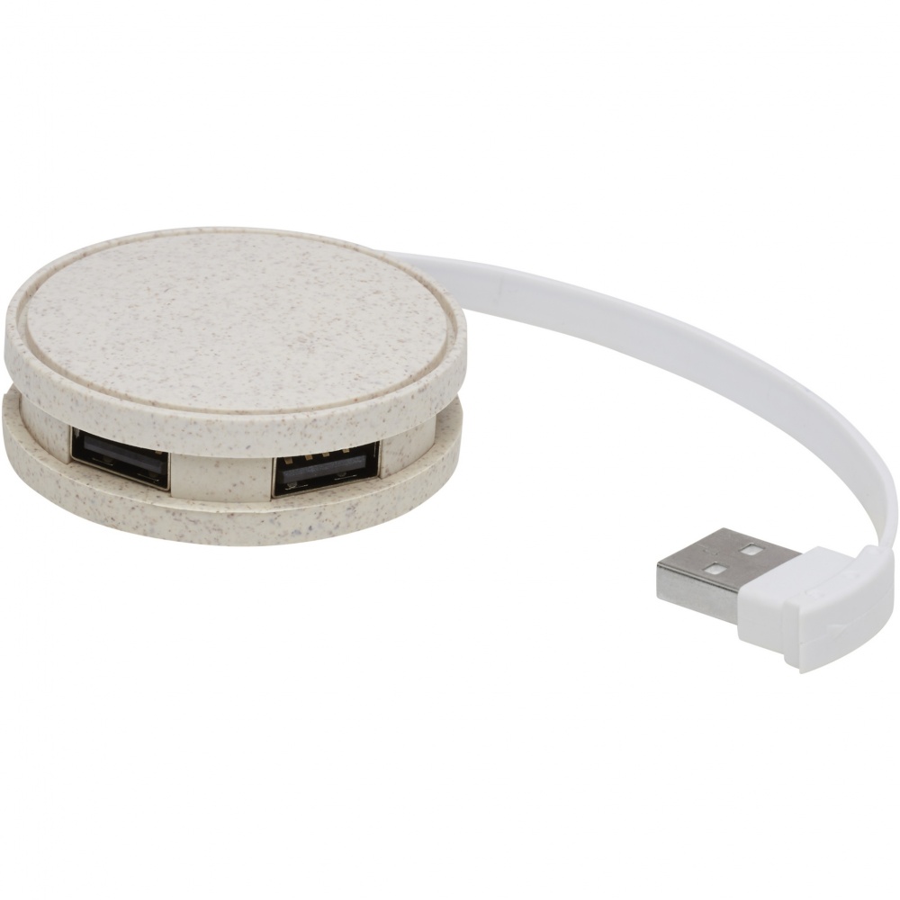 Logo trade promotional merchandise picture of: Kenzu wheat straw USB hub
