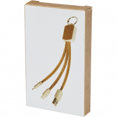 Logotrade promotional products photo of: Bates wheat straw and cork 3-in-1 charging cable