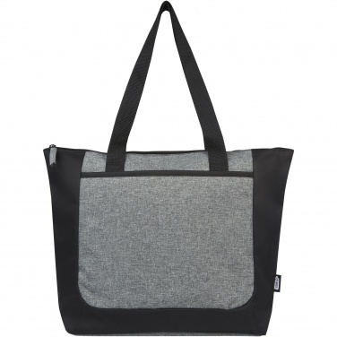 Logo trade promotional products image of: Reclaim GRS recycled two-tone zippered tote bag 15L