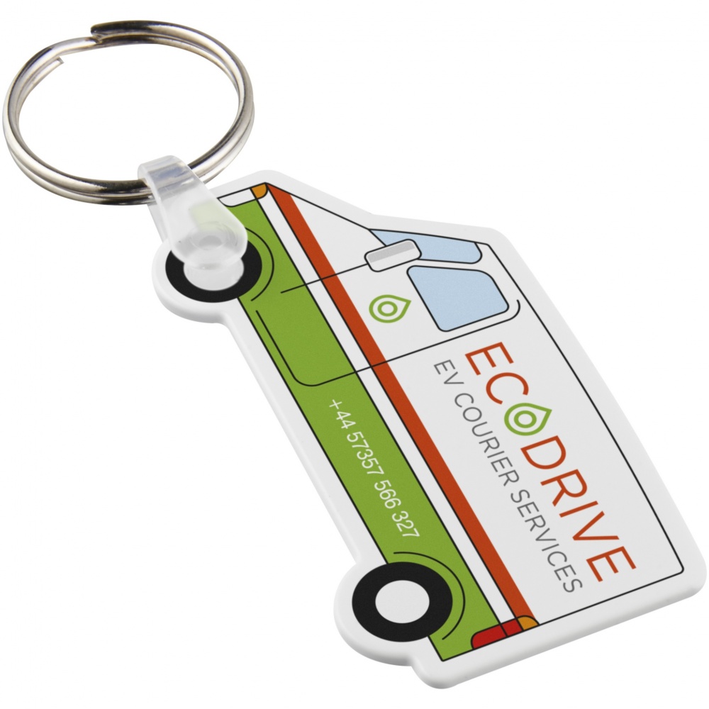 Logo trade advertising products picture of: Tait van-shaped recycled keychain