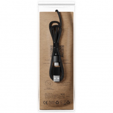 Logotrade advertising product picture of: SCX.design C40 5-in-1 rPET light-up logo charging cable and 10W charging pad