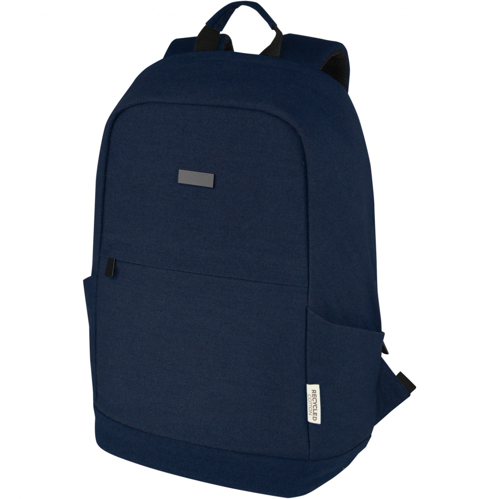 Logo trade business gifts image of: Joey 15.6" GRS recycled canvas anti-theft laptop backpack 18L