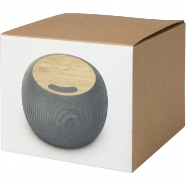 Logo trade promotional items picture of: Ecofiber bamboo/RPET Bluetooth® speaker and wireless charging pad