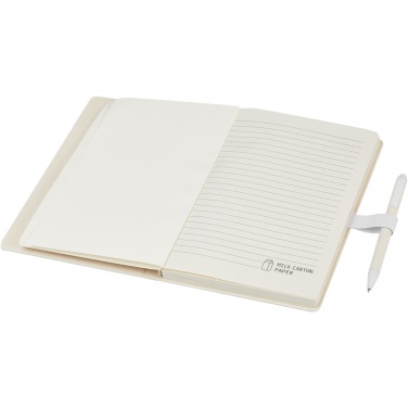 Logotrade business gifts photo of: Dairy Dream A5 size reference recycled milk cartons notebook and ballpoint pen set