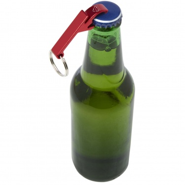 Logotrade promotional item picture of: Tao RCS recycled aluminium bottle and can opener with keychain 