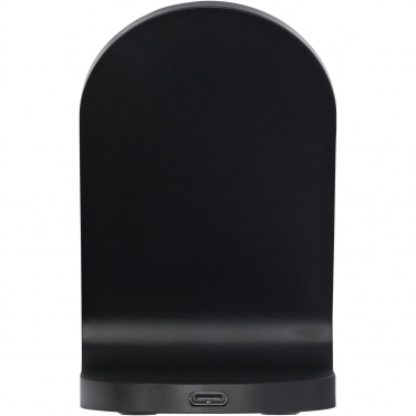 Logotrade advertising product picture of: Loop 15W dual coil RCS recycled plastic wireless charging stand