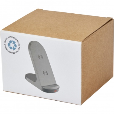 Logotrade business gift image of: Loop 15W dual coil RCS recycled plastic wireless charging stand