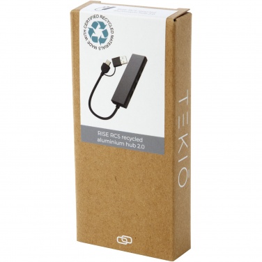 Logo trade promotional giveaway photo of: Rise RCS recycled aluminium USB 2.0 hub