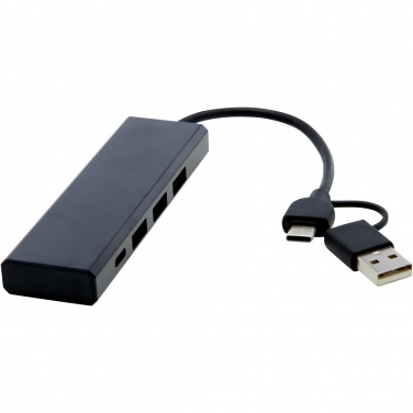 Logo trade advertising products image of: Rise RCS recycled aluminium USB 2.0 hub