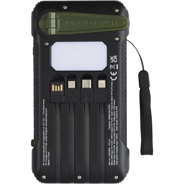 Logo trade corporate gifts image of: Soldy 10.000 mAh RCS recycled plastic solar dynamo power bank 