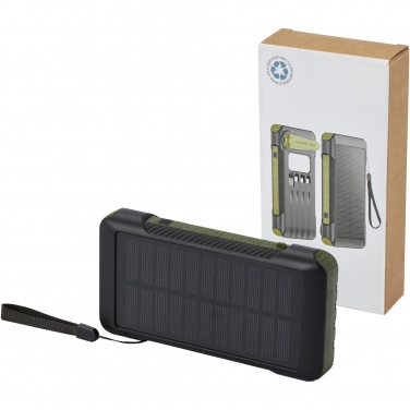 Logo trade promotional products picture of: Soldy 10.000 mAh RCS recycled plastic solar dynamo power bank 