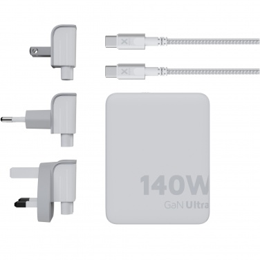 Logo trade promotional merchandise image of: Xtorm XVC2140 GaN Ultra 140W travel charger with 240W USB-C PD cable