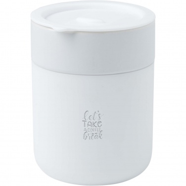 Logotrade promotional gift image of: Java 330 ml ceramic tumbler with silicone wrap and plastic lid