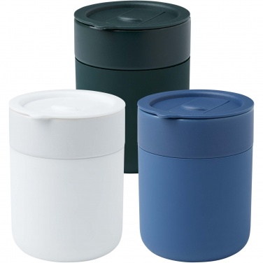 Logotrade advertising products photo of: Java 330 ml ceramic tumbler with silicone wrap and plastic lid