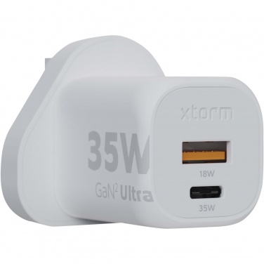 Logo trade corporate gifts image of: Xtorm XEC035 GaN² Ultra 35W wall charger - UK plug