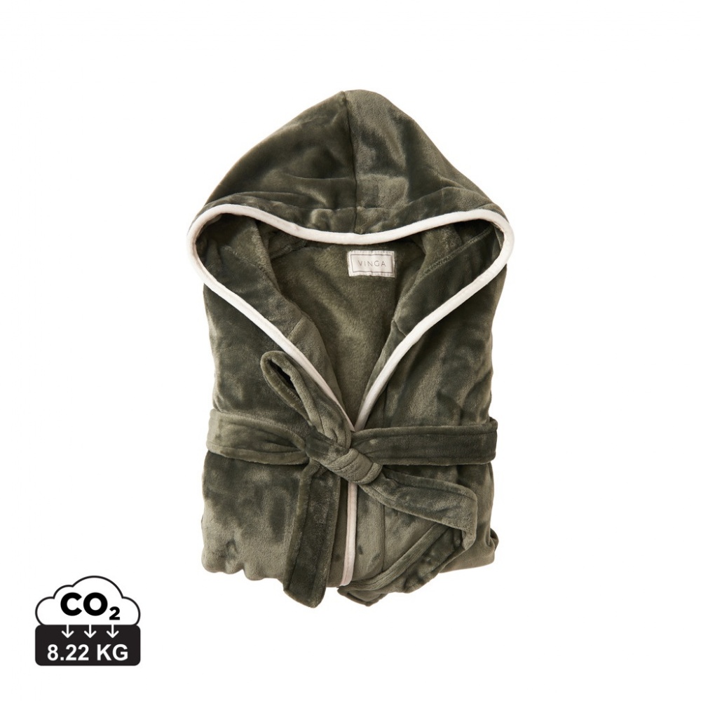 Logo trade promotional giveaways image of: VINGA Louis luxury plush RPET robe size L-XL