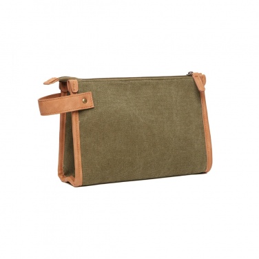 Logo trade promotional products image of: VINGA Bosler GRS recycled canvas toiletry bag