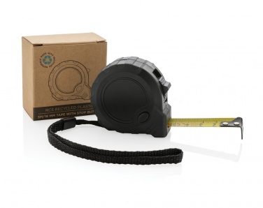 Logo trade promotional gifts image of: RCS recycled plastic 3M/16 mm tape with stop button