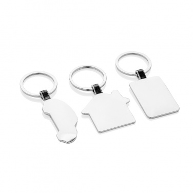Logo trade promotional gifts picture of: RCS recycled zinc alloy rectangle keyring