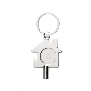 Logo trade business gifts image of: RCS recycled zinc alloy 3 in 1 keychain