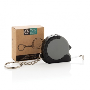 Logo trade promotional products image of: MeasureMate RCS reycled ABS 1 meter tape keychain
