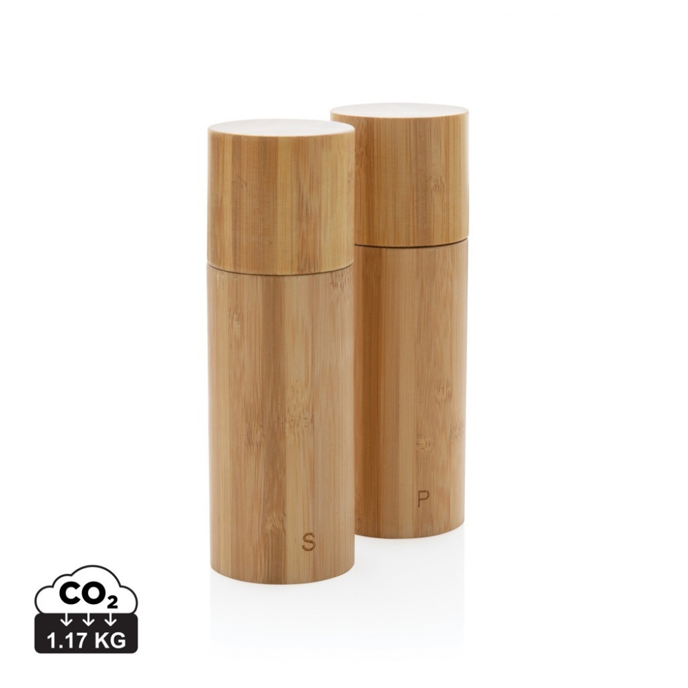 Logo trade promotional merchandise photo of: Ukiyo bamboo salt and pepper mill set