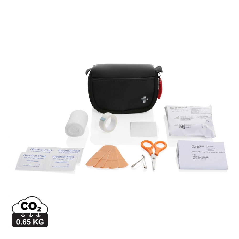 Logotrade promotional item picture of: RCS recycled nubuck PU pouch first aid set mailable