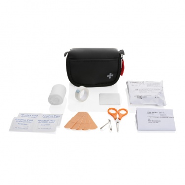 Logo trade promotional giveaways image of: RCS recycled nubuck PU pouch first aid set mailable