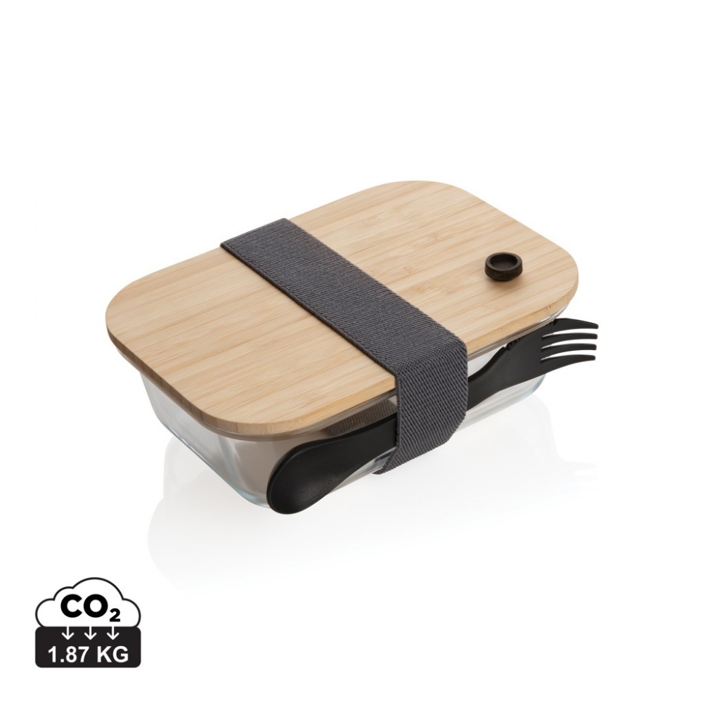 Logotrade promotional merchandise picture of: Glass lunchbox with bamboo lid