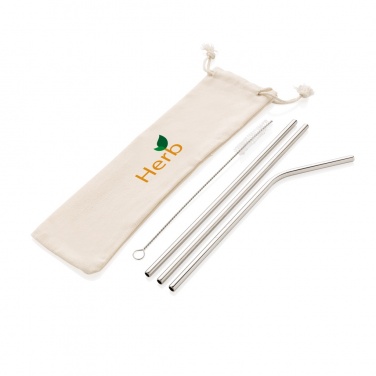 Logotrade promotional items photo of: Reusable stainless steel 3 pcs straw set