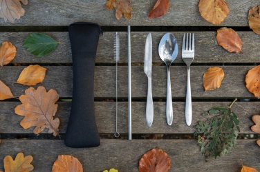 Logotrade promotional giveaway picture of: 4 PCS stainless steel re-usable cutlery set