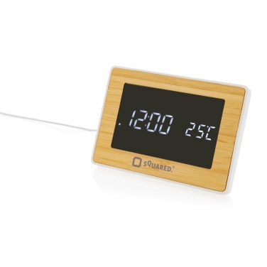Logotrade corporate gifts photo of: Utah RCS recycled plastic and bamboo LED clock
