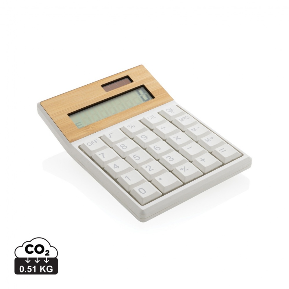 Logo trade advertising products image of: Utah RCS recycled plastic and  bamboo calculator