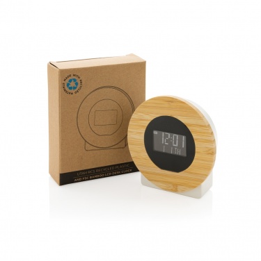 Logotrade promotional giveaways photo of: Utah RCS rplastic and bamboo LCD desk clock