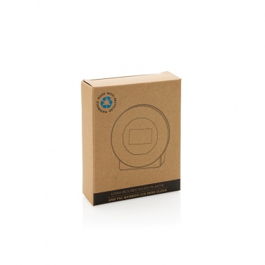 Logotrade promotional merchandise picture of: Utah RCS rplastic and bamboo LCD desk clock