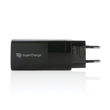 Logo trade promotional gifts image of: Philips 65W ultra fast PD 3-port USB wall charger