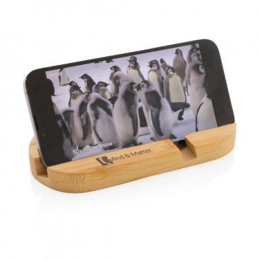 Logo trade business gifts image of: Bamboo tablet and phone holder