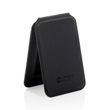 Logo trade business gifts image of: Magstand RCS recycled PU magnetic phone wallet with stand