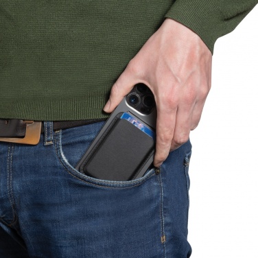 Logo trade promotional item photo of: Magstand RCS recycled PU magnetic phone wallet with stand
