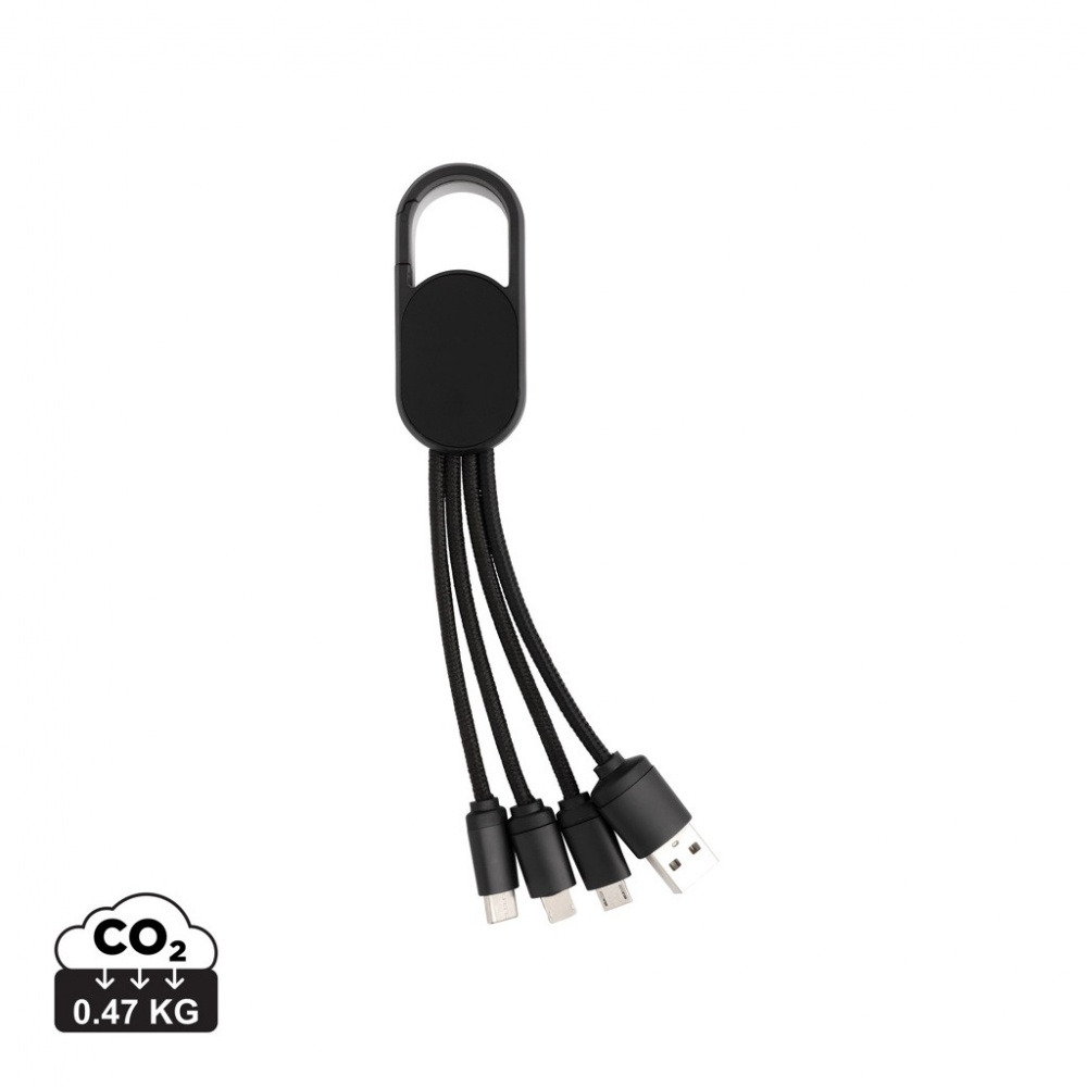 Logotrade promotional product image of: 4-in-1 cable with carabiner clip