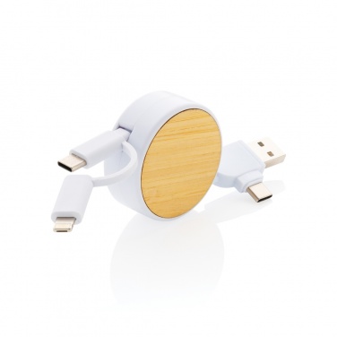Logo trade promotional item photo of: RCS recycled plastic Ontario 6-in-1 retractable cable