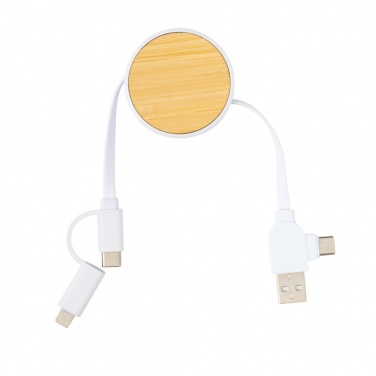 Logotrade promotional gift picture of: RCS recycled plastic Ontario 6-in-1 retractable cable