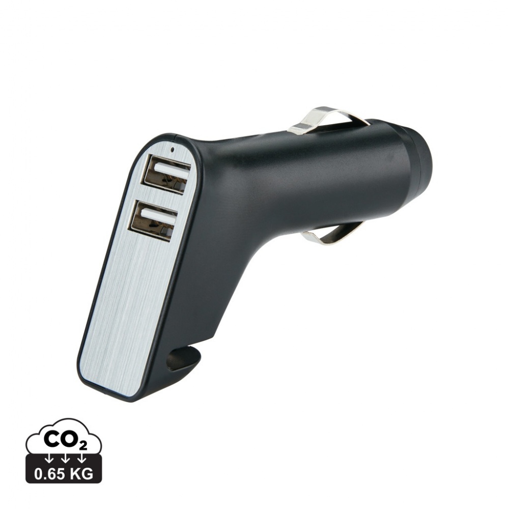 Logotrade promotional item image of: Dual port car charger with belt cutter and hammer