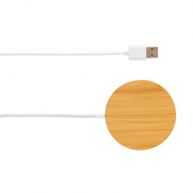 Logo trade promotional giveaway photo of: 10W bamboo magnetic wireless charger
