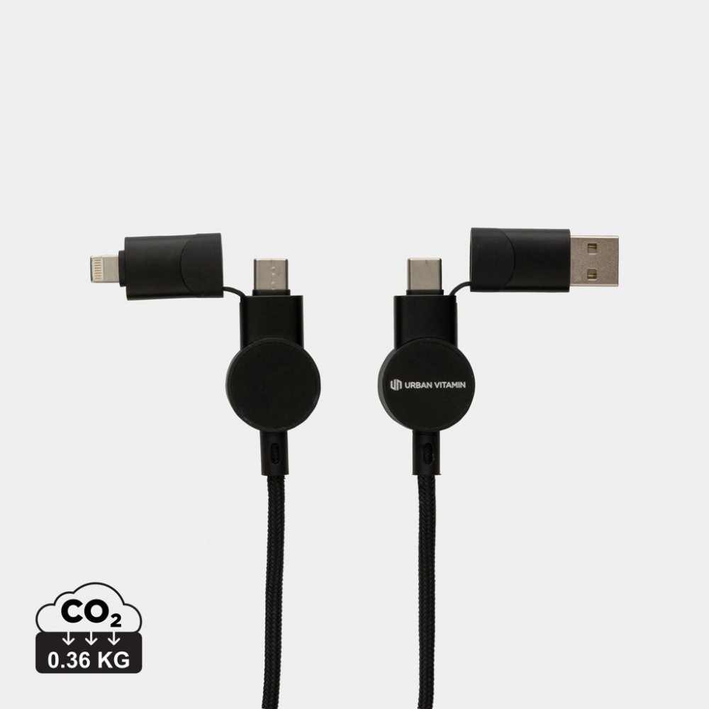 Logo trade advertising products picture of: Oakland RCS recycled plastic 6-in-1 fast charging 45W cable