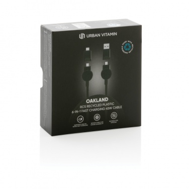 Logotrade promotional giveaways photo of: Oakland RCS recycled plastic 6-in-1 fast charging 45W cable
