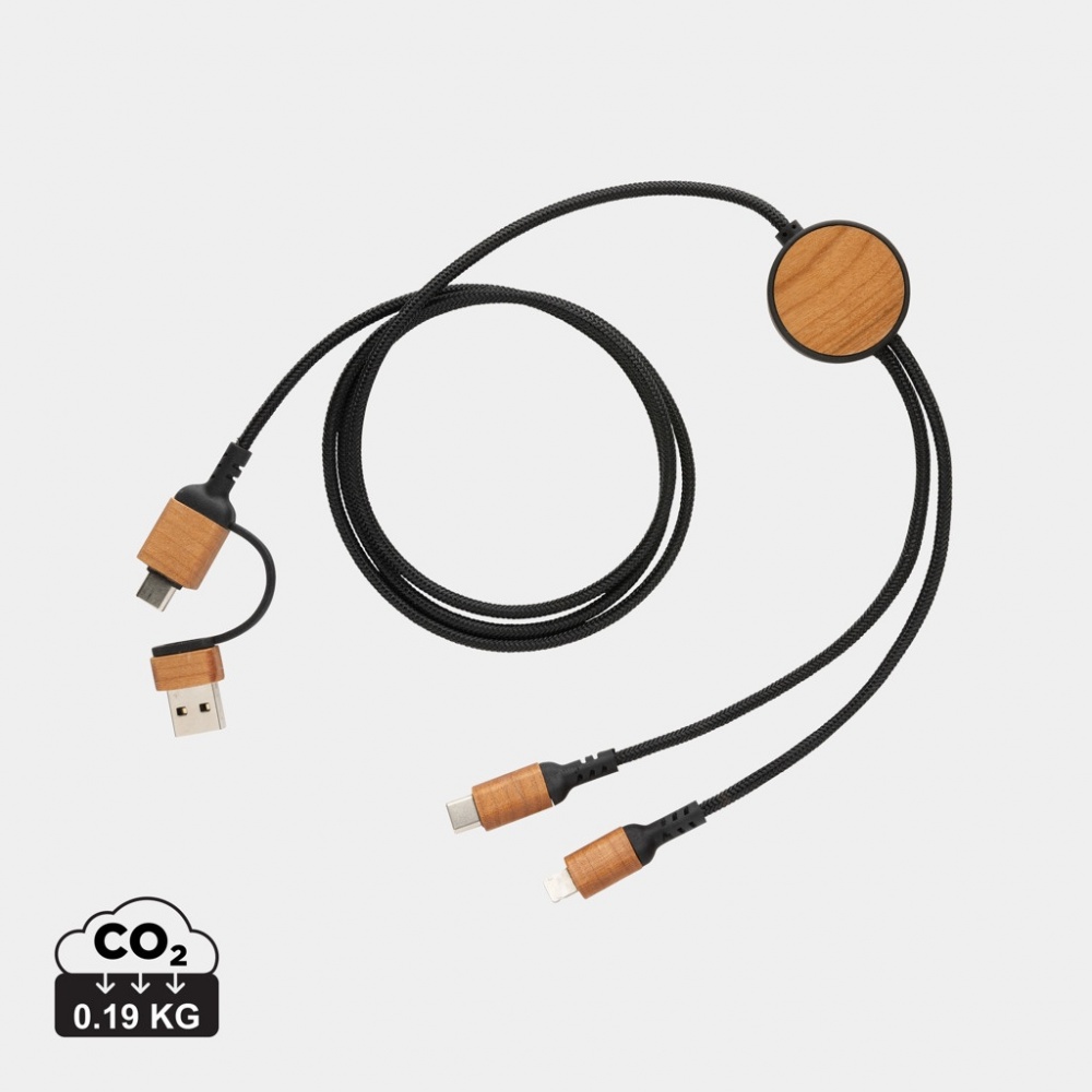 Logotrade promotional gift picture of: Ohio RCS certified recycled plastic 6-in-1 cable
